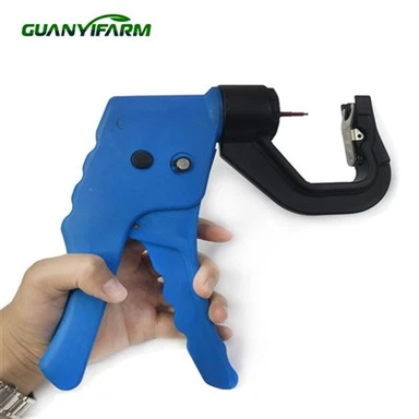 Automātisks atsperu aizmugures ausu etiķešu aplikators